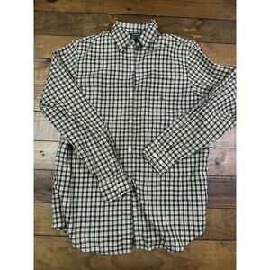 Lauren Ralph Lauren Women’s Brown White Green Plaid Button Down Shirt Size Small